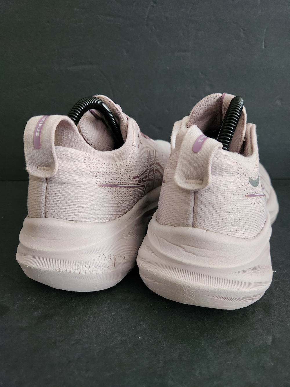 ASICS Women's Light Pink Knit Running Shoes - Picture 4 of 8